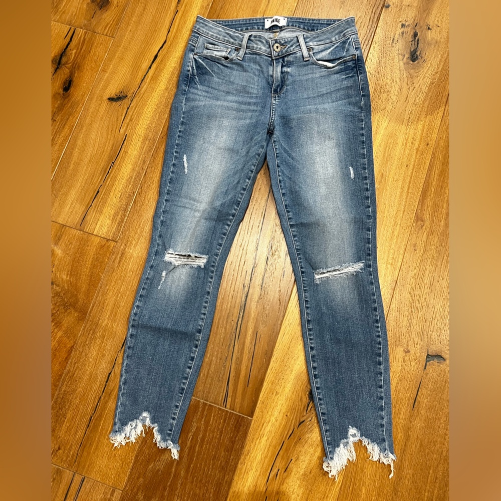 Paige Distressed Blue Jeans